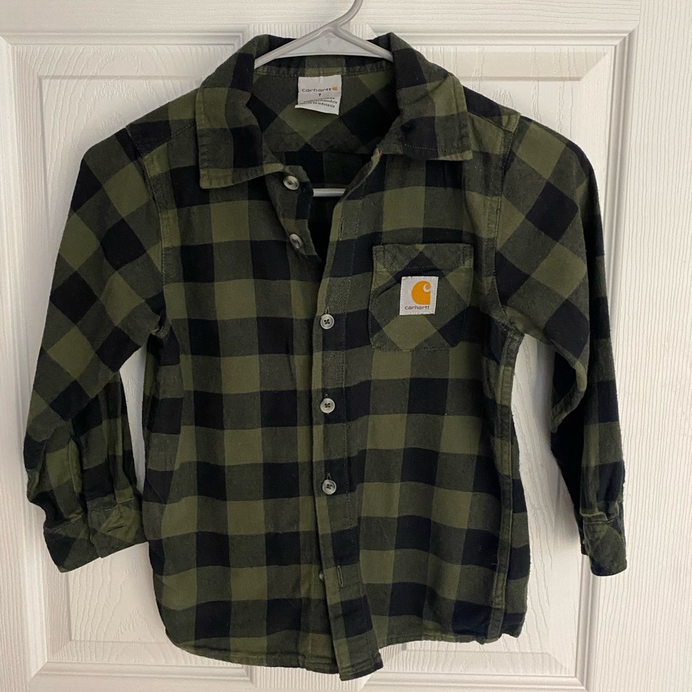 Boys Carhartt flannel button down size 7